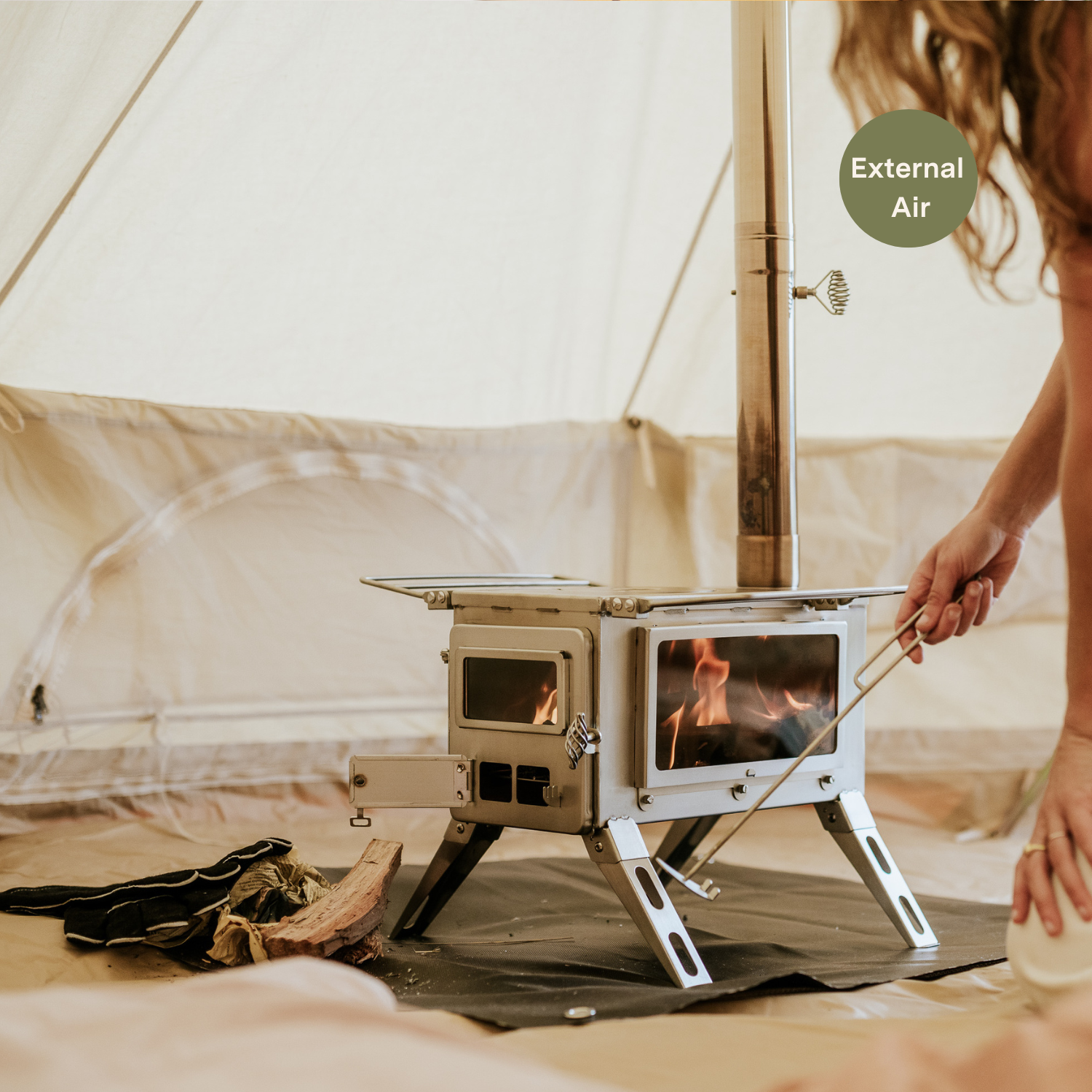 Image of SAVE $300 4.5m Classic Bell Tent + Nomad  PLUS External Air Bundle