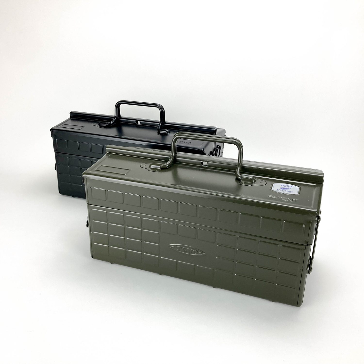 TOYO Steel Two-Stage Toolbox 35cm - Military Green