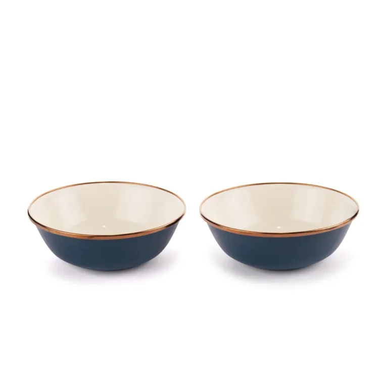 CKW-1031 Enamel 2-Tone Bowl Set - Blue (7)