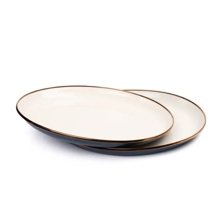 CKW-1032 Enamel 2-Tone Deep Plate Set - Blue (5)